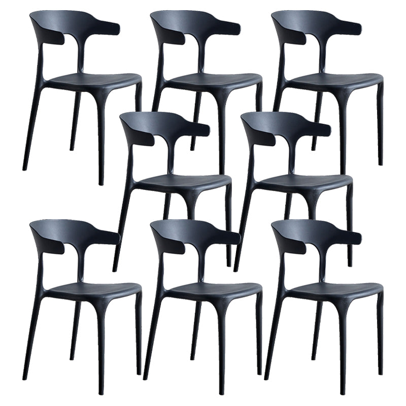Modern Style Dining Chair Plastic Open Back Arm Chair for Living Room