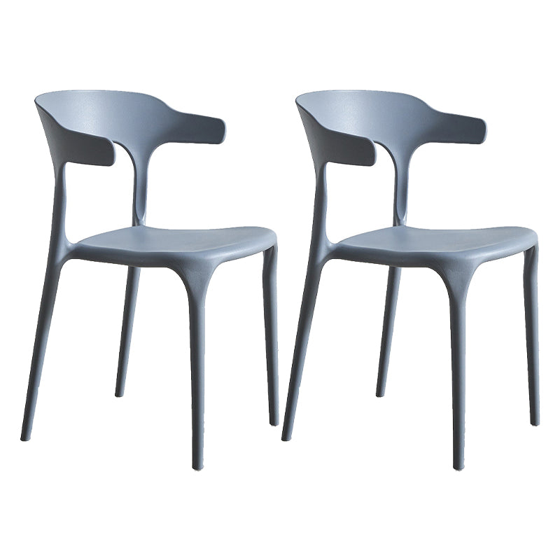 Modern Style Dining Chair Plastic Open Back Arm Chair for Living Room