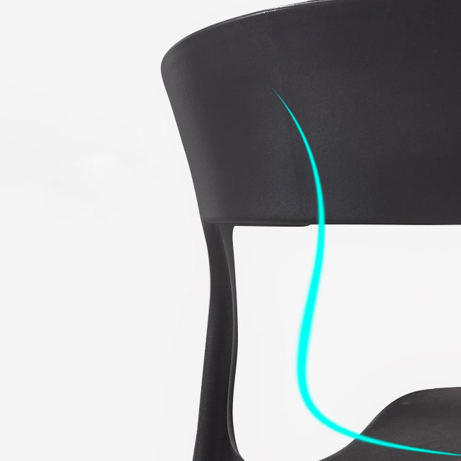 Modern Style Dining Chair Plastic Open Back Arm Chair for Living Room