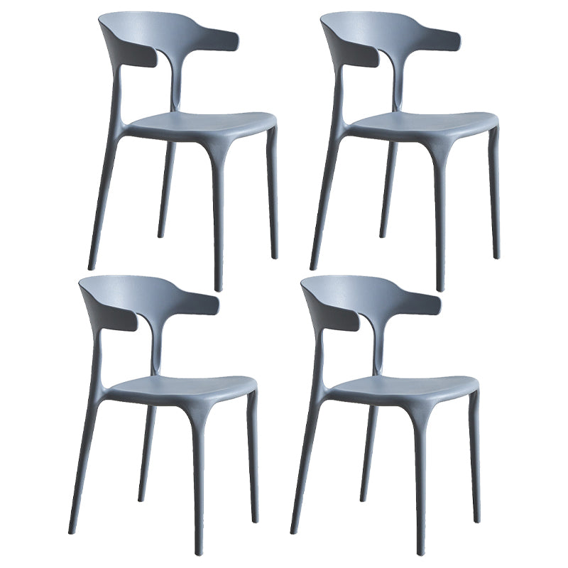 Modern Style Dining Chair Plastic Open Back Arm Chair for Living Room