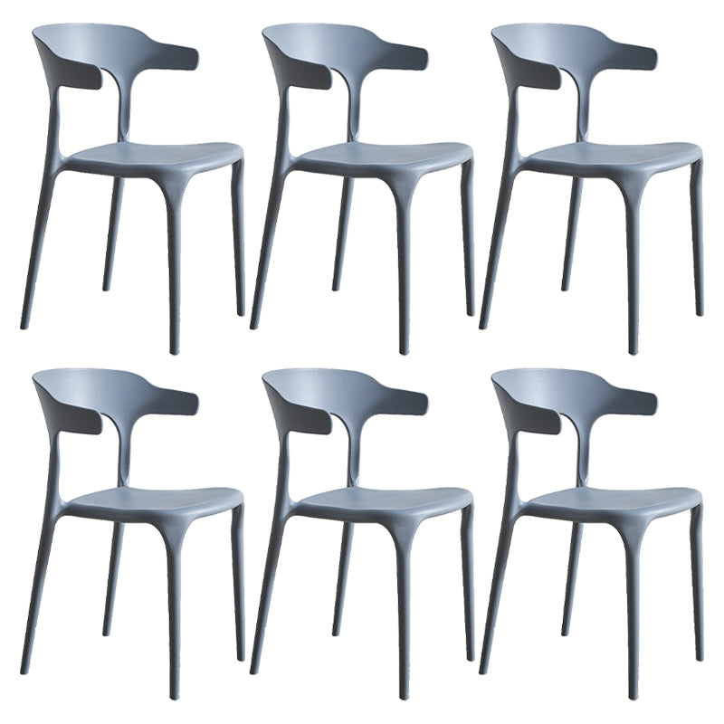 Modern Style Dining Chair Plastic Open Back Arm Chair for Living Room