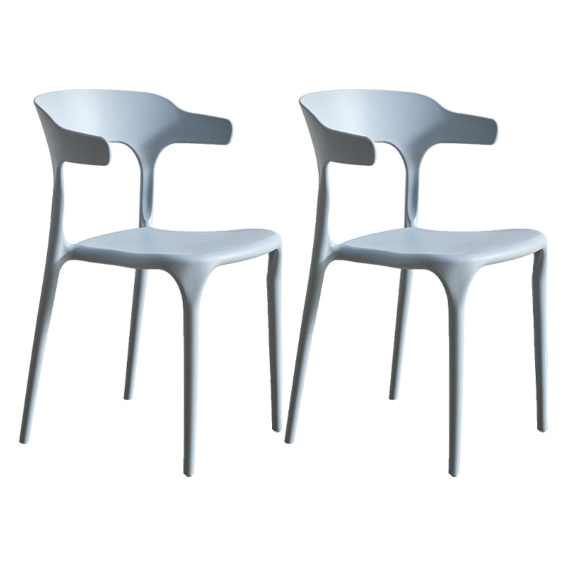 Modern Style Dining Chair Plastic Open Back Arm Chair for Living Room