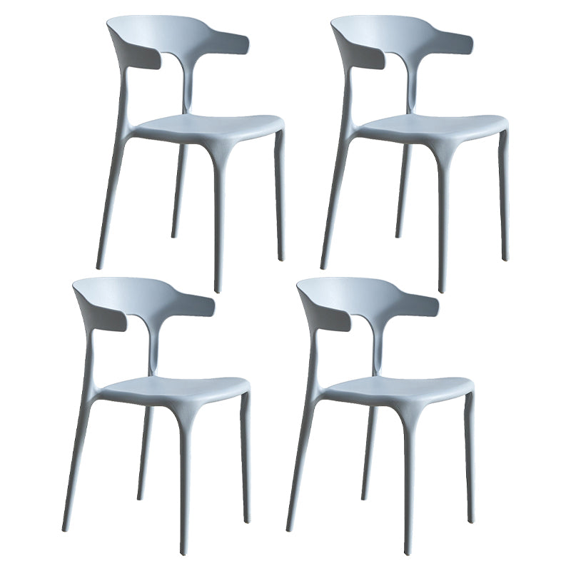 Modern Style Dining Chair Plastic Open Back Arm Chair for Living Room