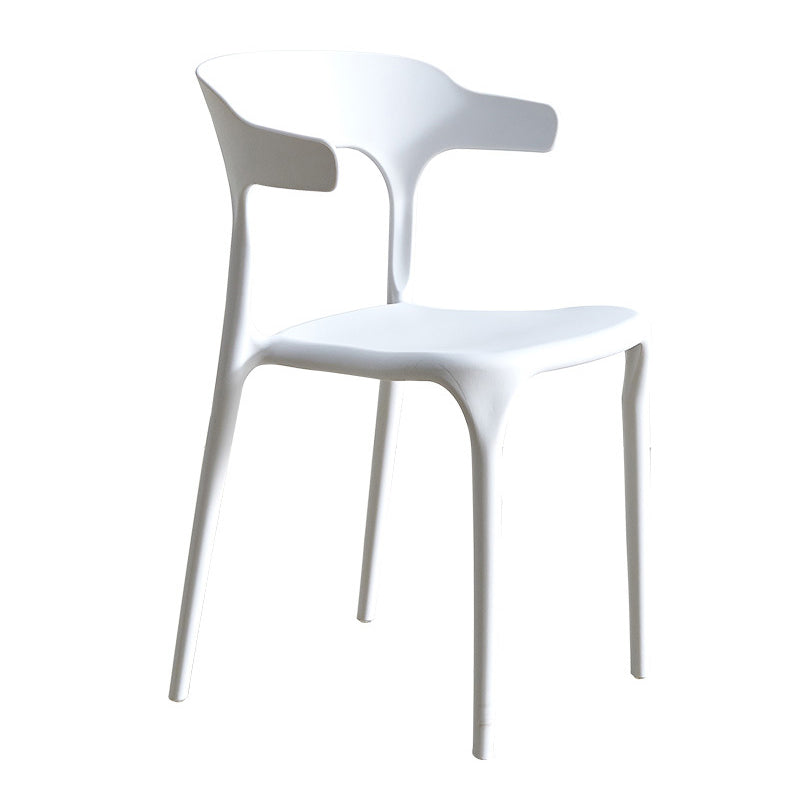 Modern Style Dining Chair Plastic Open Back Arm Chair for Living Room