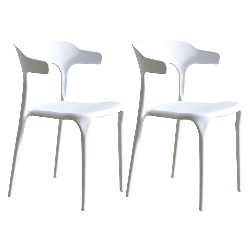Modern Style Dining Chair Plastic Open Back Arm Chair for Living Room
