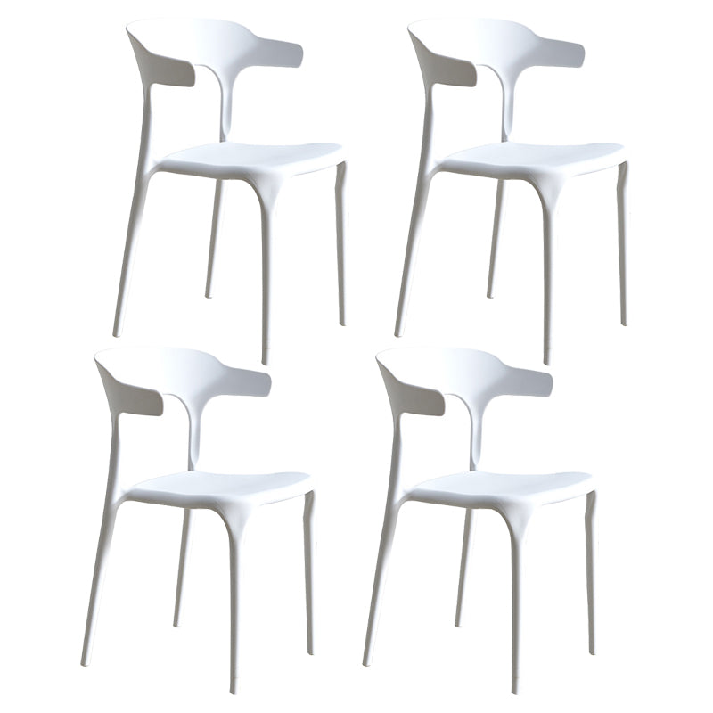 Modern Style Dining Chair Plastic Open Back Arm Chair for Living Room