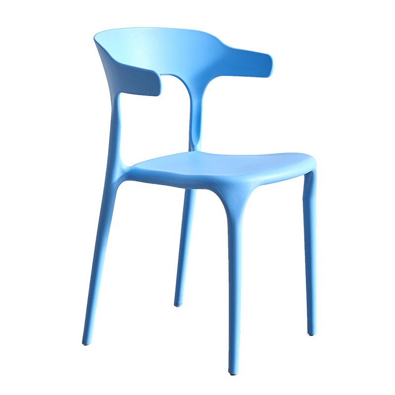 Modern Style Dining Chair Plastic Open Back Arm Chair for Living Room