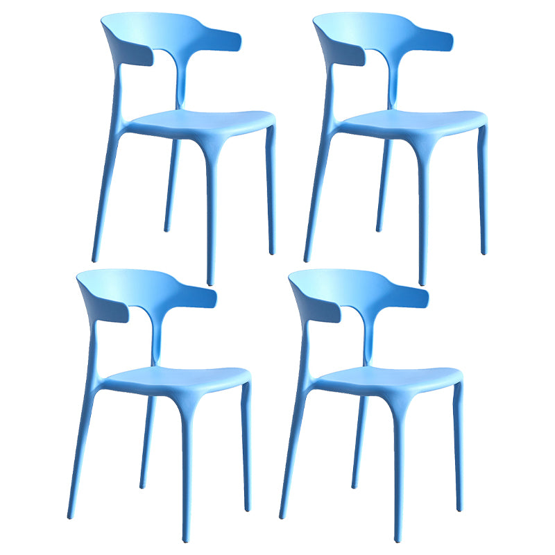 Modern Style Dining Chair Plastic Open Back Arm Chair for Living Room