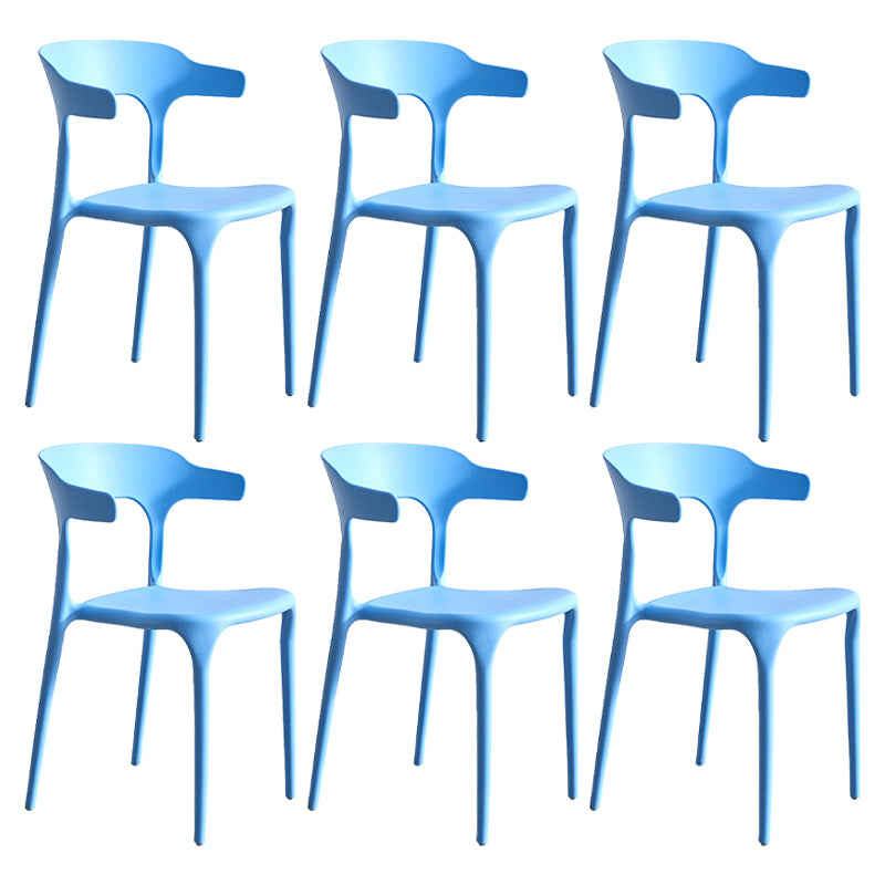 Modern Style Dining Chair Plastic Open Back Arm Chair for Living Room