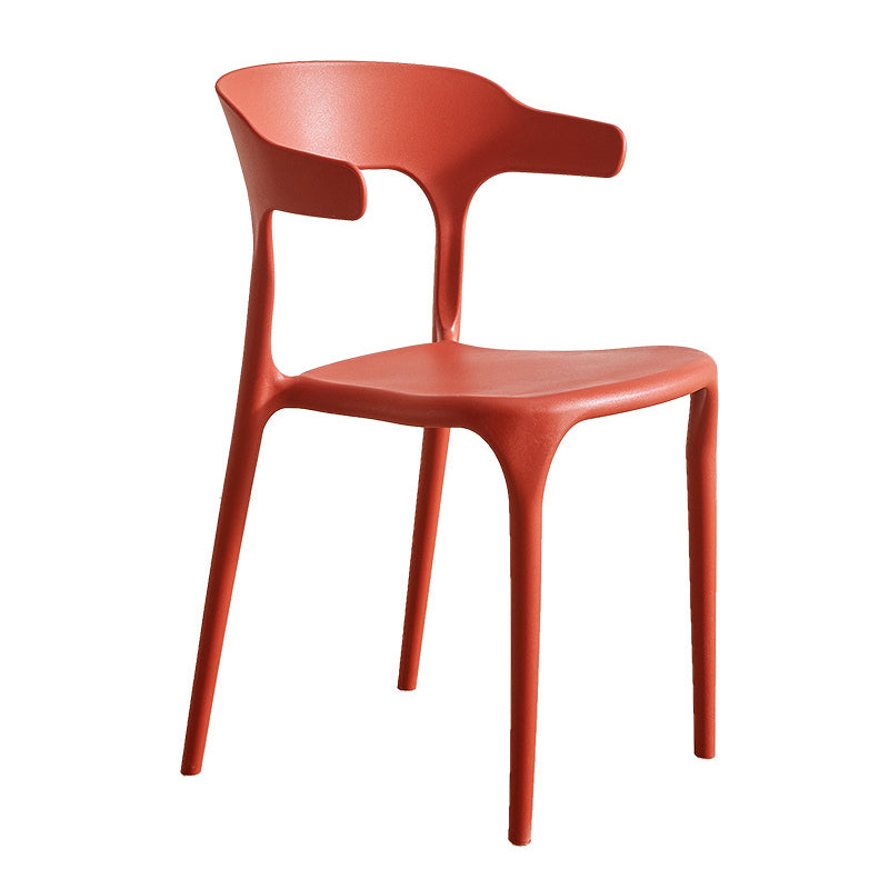 Modern Style Dining Chair Plastic Open Back Arm Chair for Living Room