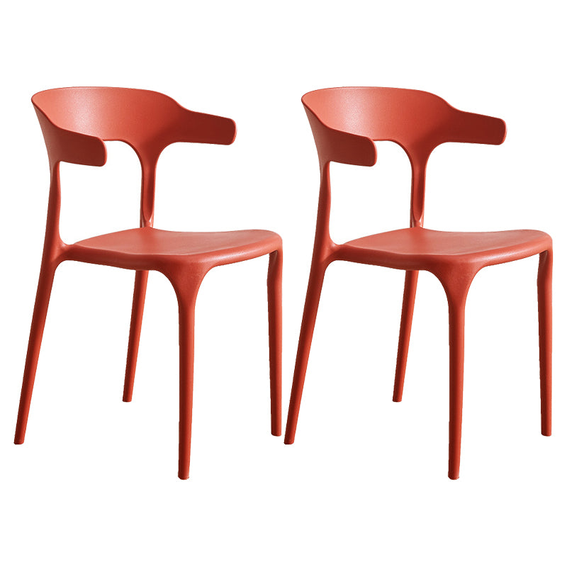 Modern Style Dining Chair Plastic Open Back Arm Chair for Living Room