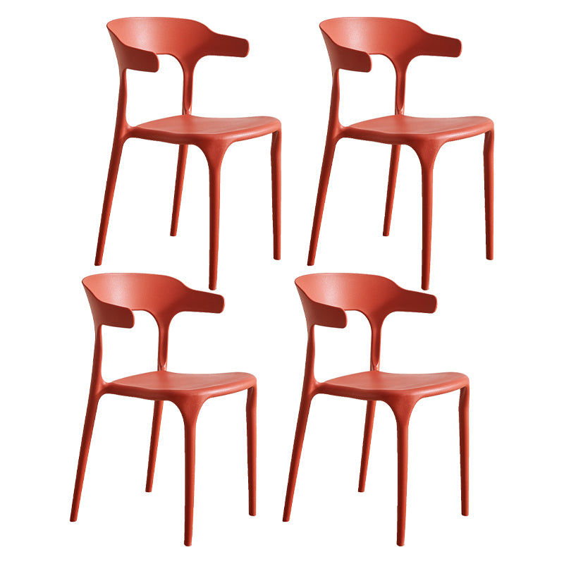 Modern Style Dining Chair Plastic Open Back Arm Chair for Living Room