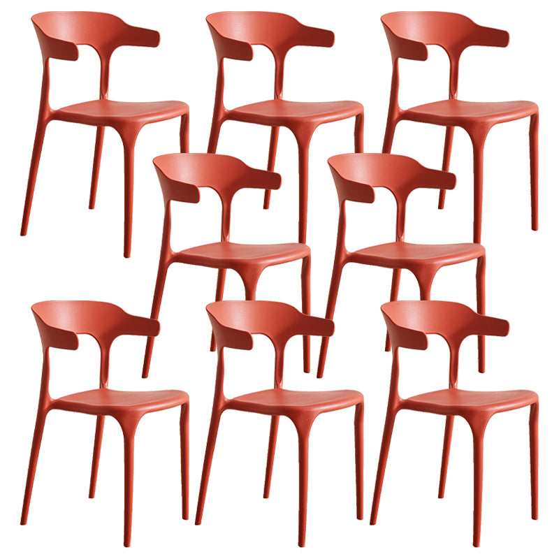 Modern Style Dining Chair Plastic Open Back Arm Chair for Living Room