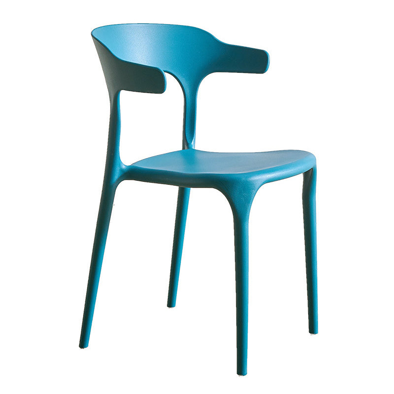 Modern Style Dining Chair Plastic Open Back Arm Chair for Living Room