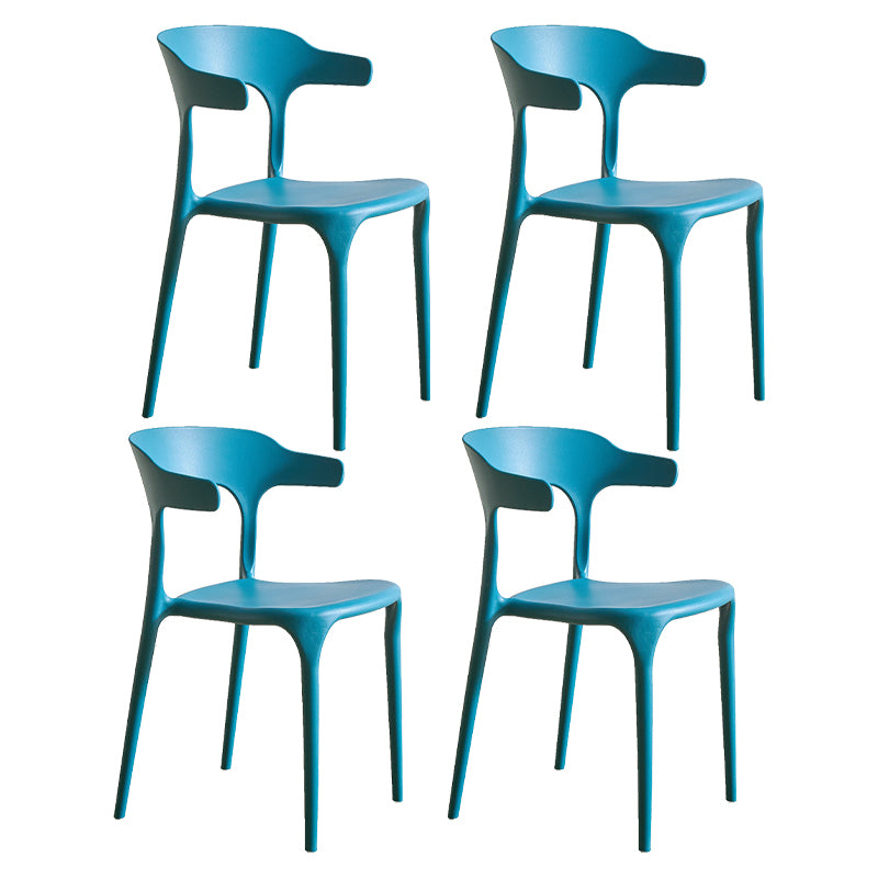Modern Style Dining Chair Plastic Open Back Arm Chair for Living Room
