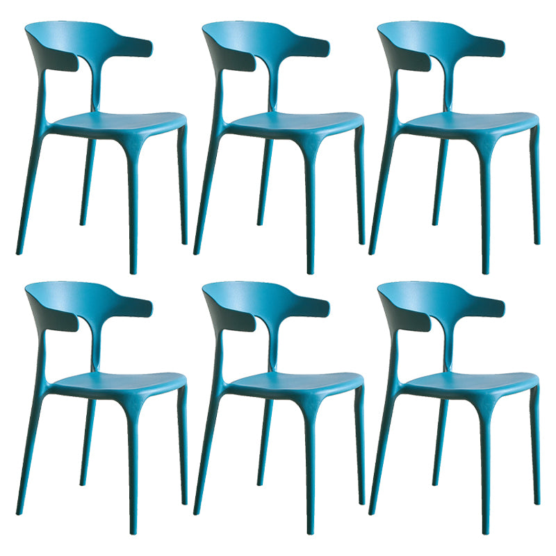 Modern Style Dining Chair Plastic Open Back Arm Chair for Living Room