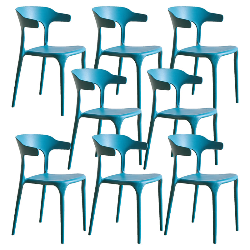 Modern Style Dining Chair Plastic Open Back Arm Chair for Living Room