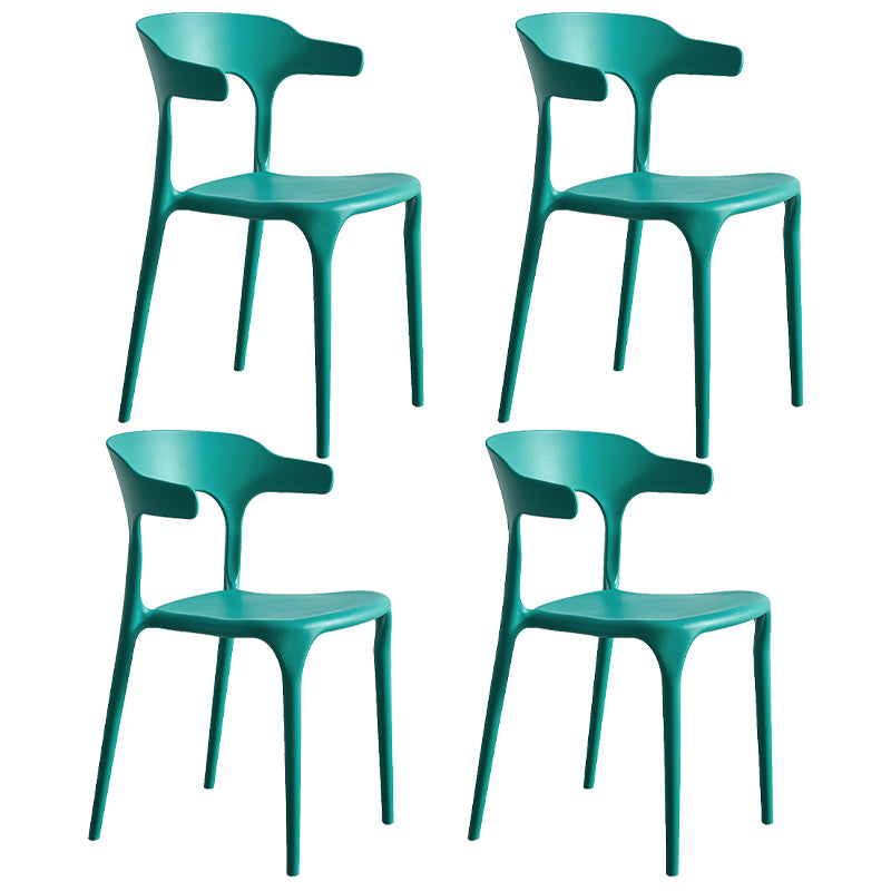 Modern Style Dining Chair Plastic Open Back Arm Chair for Living Room