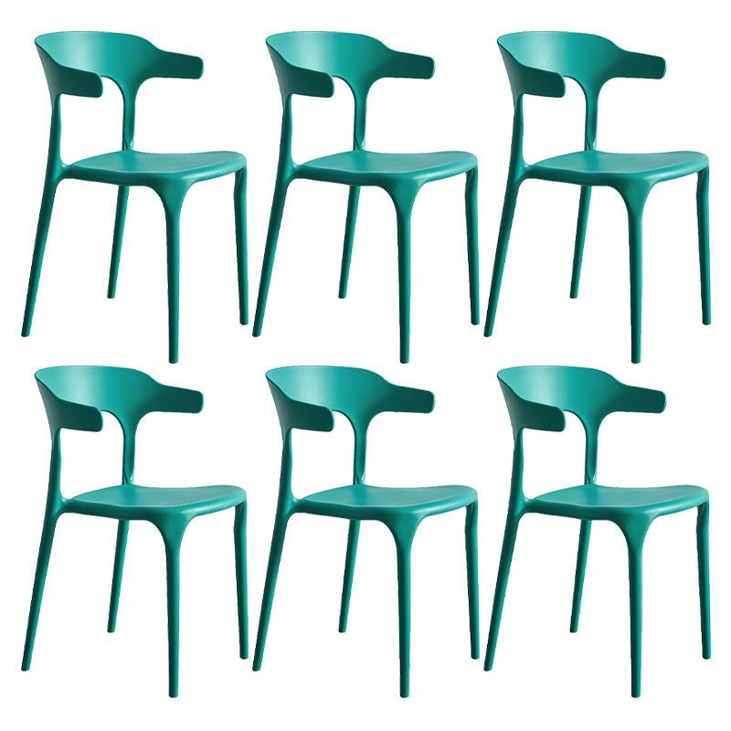 Modern Style Dining Chair Plastic Open Back Arm Chair for Living Room