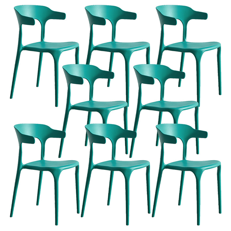 Modern Style Dining Chair Plastic Open Back Arm Chair for Living Room