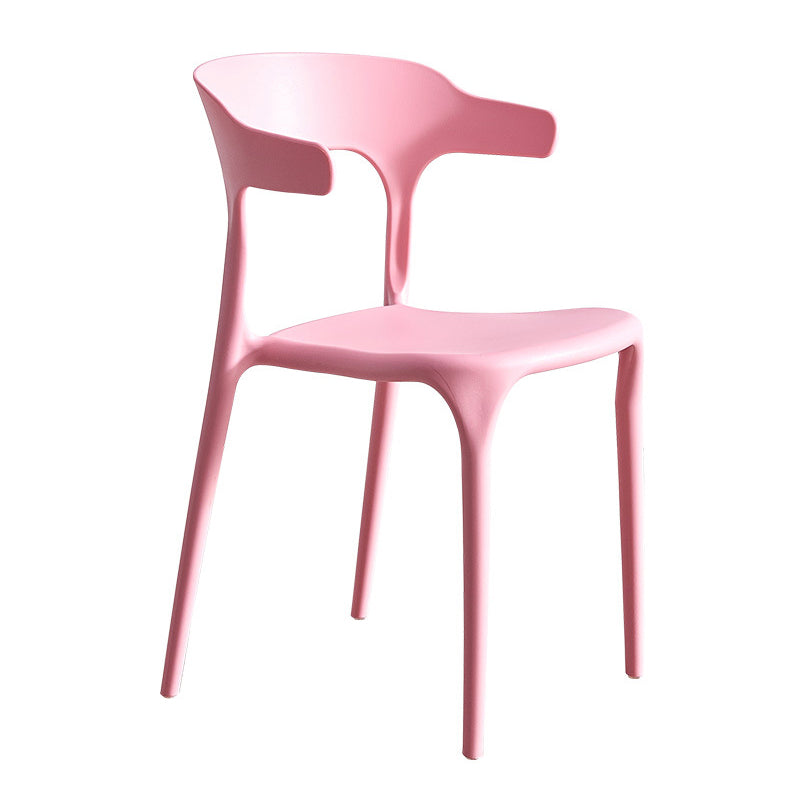 Modern Style Dining Chair Plastic Open Back Arm Chair for Living Room