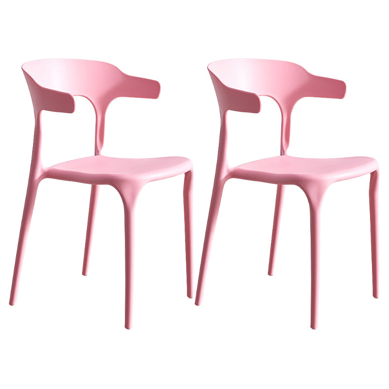 Modern Style Dining Chair Plastic Open Back Arm Chair for Living Room