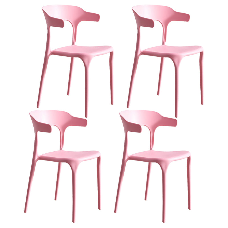 Modern Style Dining Chair Plastic Open Back Arm Chair for Living Room