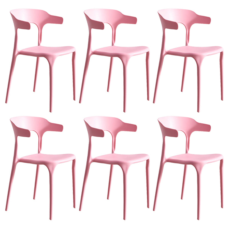 Modern Style Dining Chair Plastic Open Back Arm Chair for Living Room