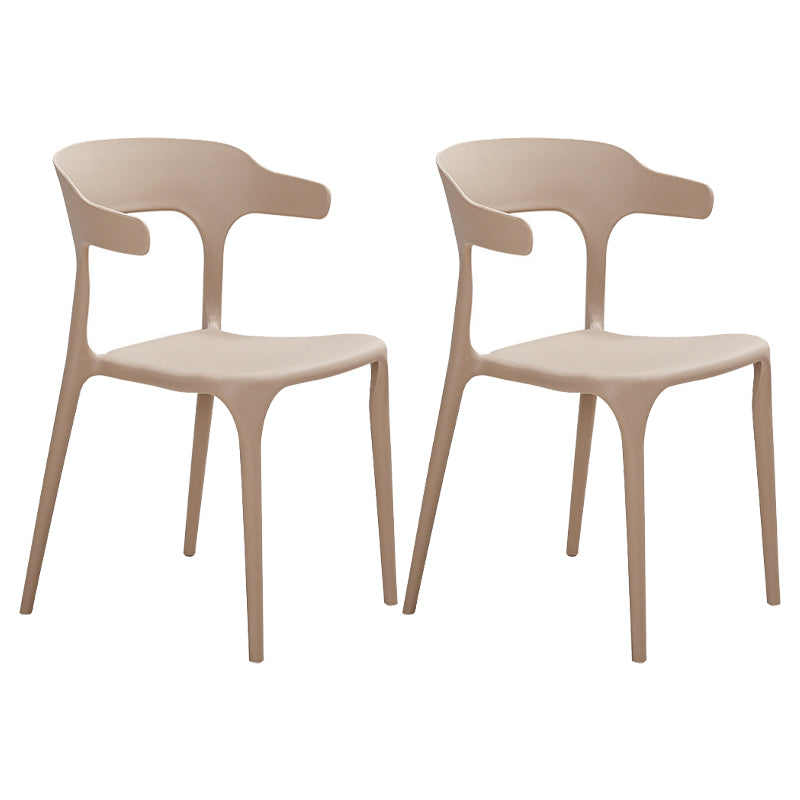 Modern Style Dining Chair Plastic Open Back Arm Chair for Living Room