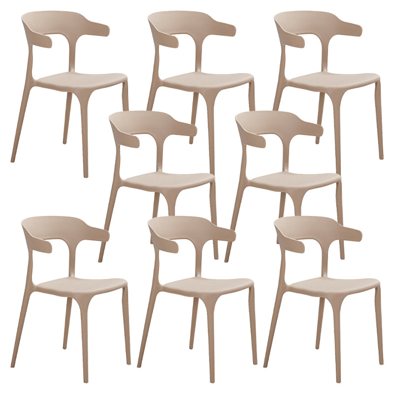 Modern Style Dining Chair Plastic Open Back Arm Chair for Living Room