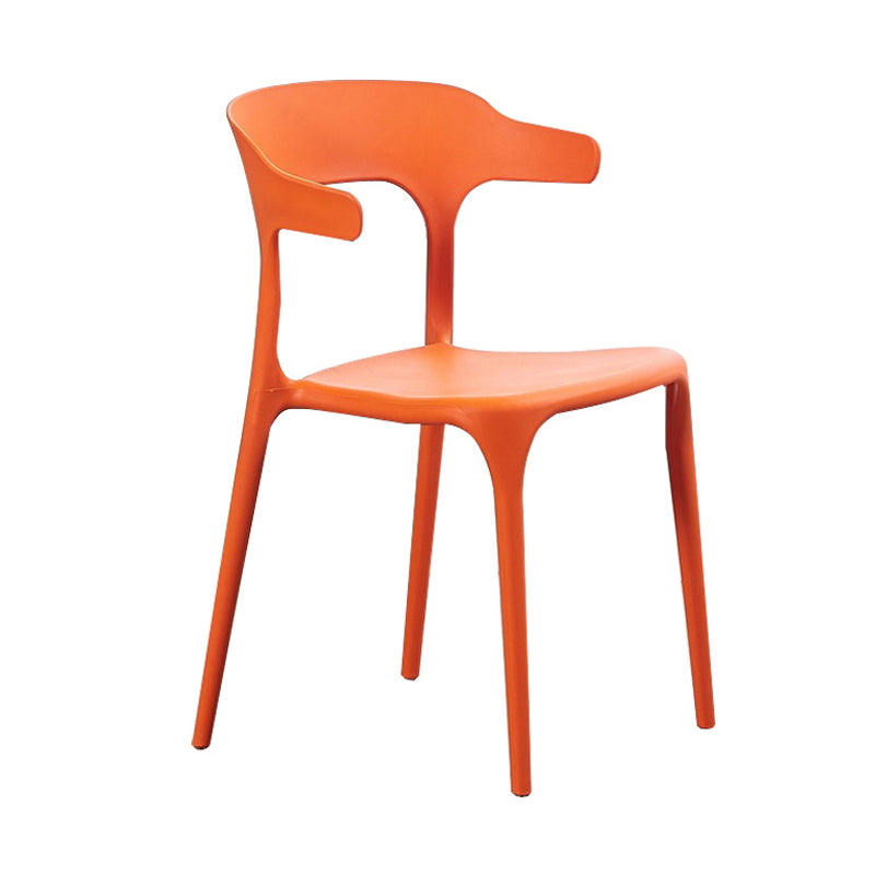 Modern Style Dining Chair Plastic Open Back Arm Chair for Living Room