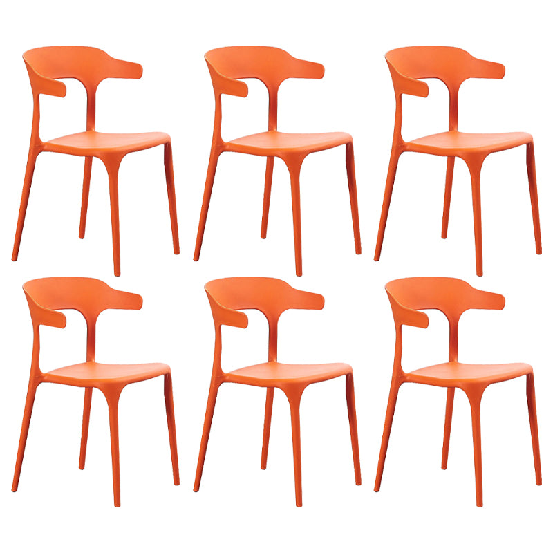 Modern Style Dining Chair Plastic Open Back Arm Chair for Living Room