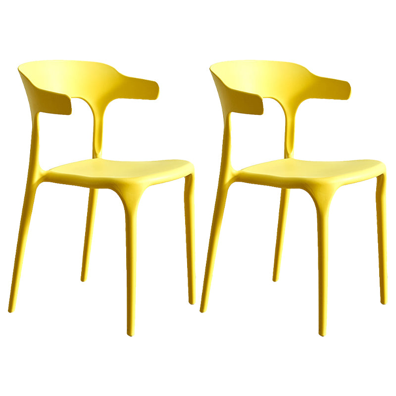 Modern Style Dining Chair Plastic Open Back Arm Chair for Living Room