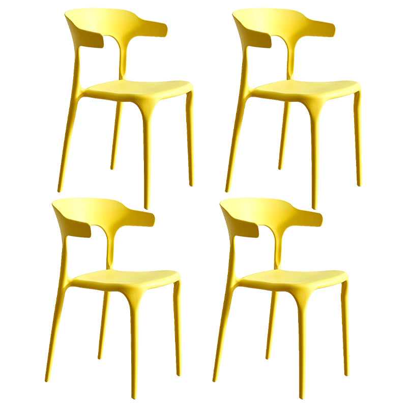 Modern Style Dining Chair Plastic Open Back Arm Chair for Living Room