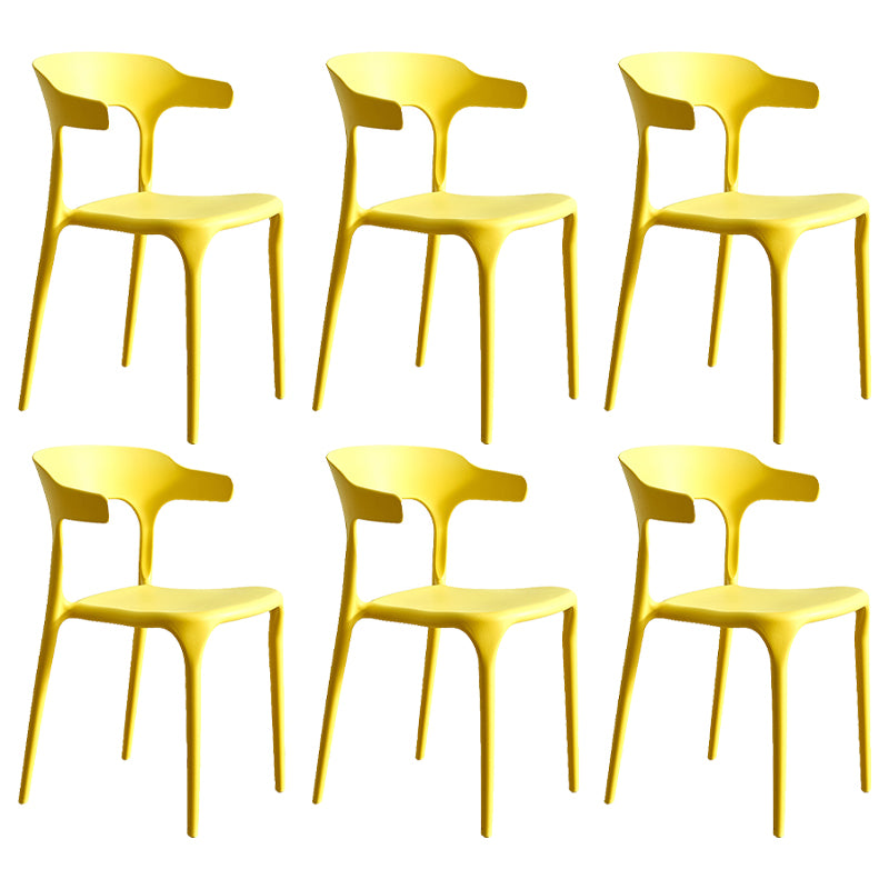 Modern Style Dining Chair Plastic Open Back Arm Chair for Living Room