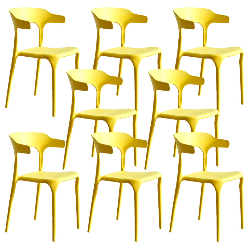 Modern Style Dining Chair Plastic Open Back Arm Chair for Living Room