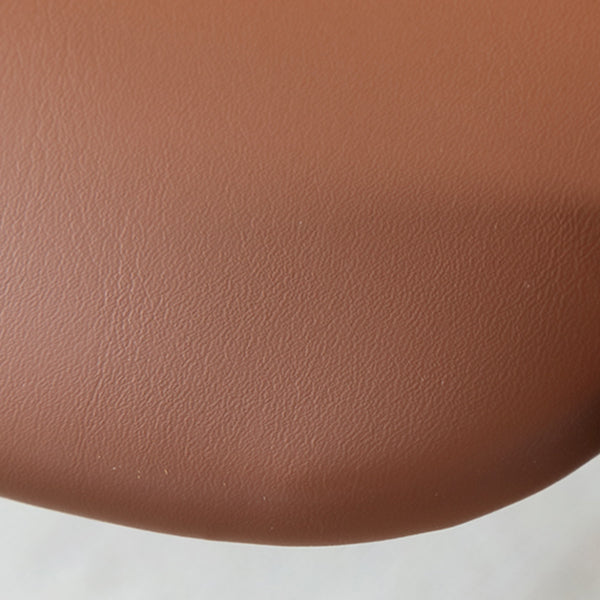 Nordic Style Leather Brown Arm Dining Chair in Solid Wood for Home