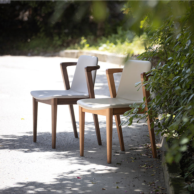 Nordic Style Solid Wood Arm Dining Chair with Upholstered for Home