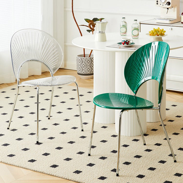 Nordic Style Plastic Armless Dining Chair for Dining Room, 17.7-inch Hight