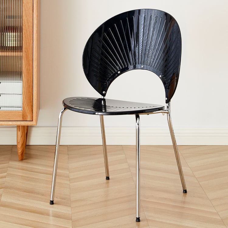 Nordic Style Plastic Armless Dining Chair for Dining Room, 17.7-inch Hight