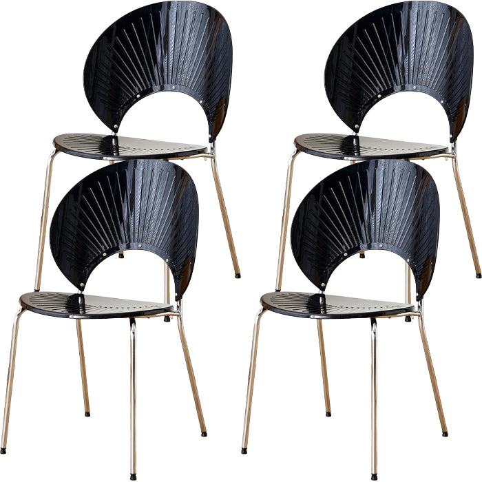 Nordic Style Plastic Armless Dining Chair for Dining Room, 17.7-inch Hight