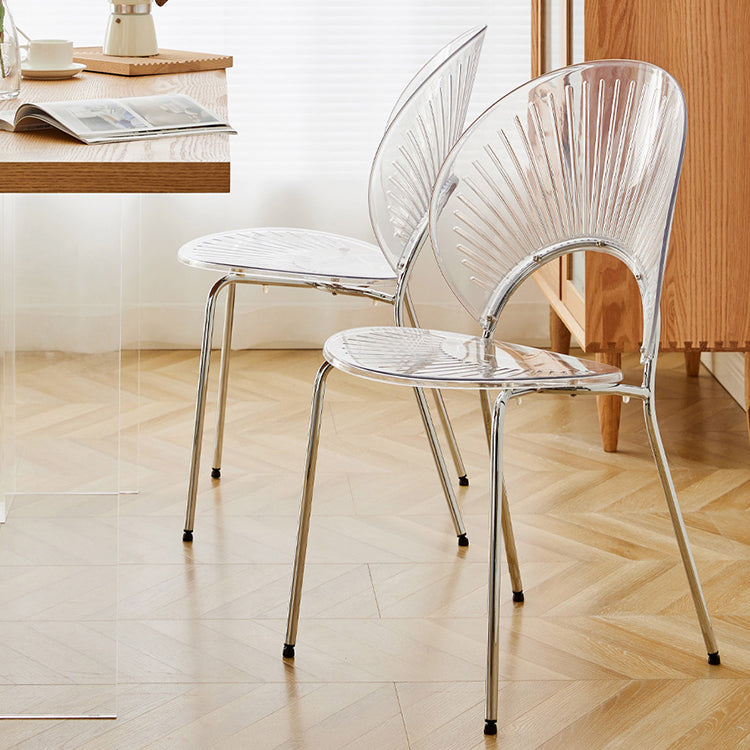 Nordic Style Plastic Armless Dining Chair for Dining Room, 17.7-inch Hight