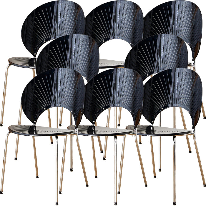 Nordic Style Plastic Armless Dining Chair for Dining Room, 17.7-inch Hight