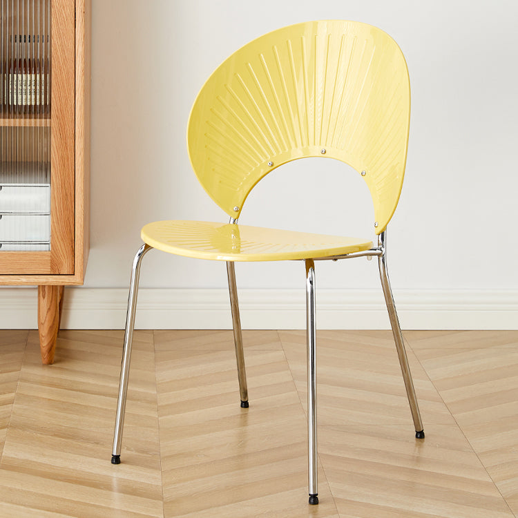 Nordic Style Plastic Armless Dining Chair for Dining Room, 17.7-inch Hight