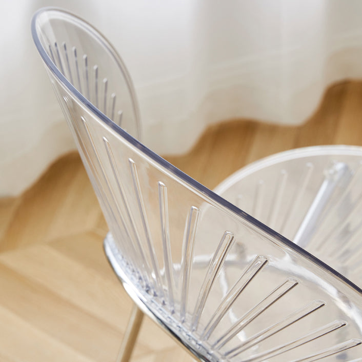 Nordic Style Plastic Armless Dining Chair for Dining Room, 17.7-inch Hight