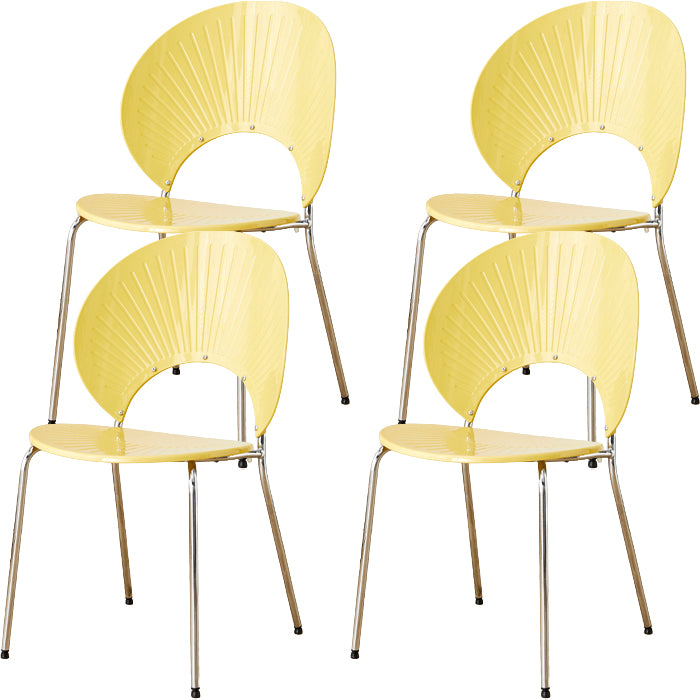 Nordic Style Plastic Armless Dining Chair for Dining Room, 17.7-inch Hight