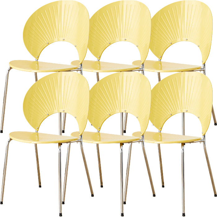 Nordic Style Plastic Armless Dining Chair for Dining Room, 17.7-inch Hight