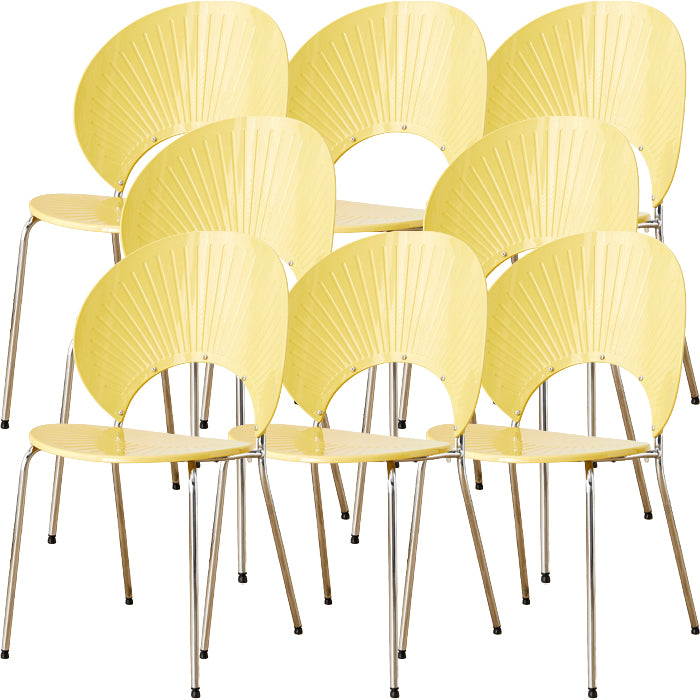 Nordic Style Plastic Armless Dining Chair for Dining Room, 17.7-inch Hight