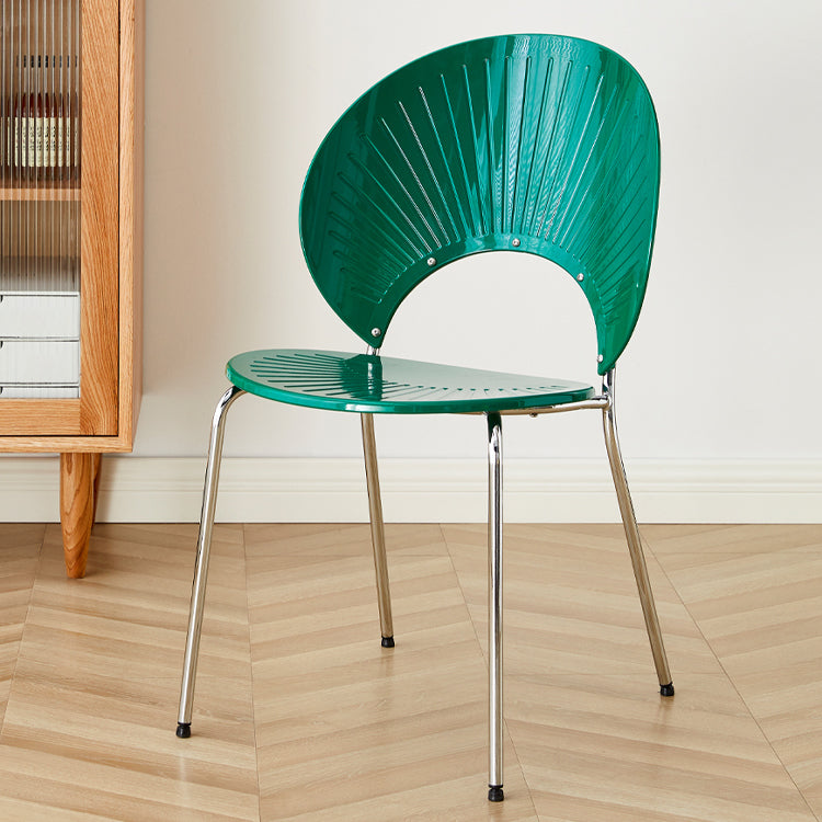 Nordic Style Plastic Armless Dining Chair for Dining Room, 17.7-inch Hight