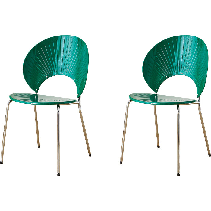 Nordic Style Plastic Armless Dining Chair for Dining Room, 17.7-inch Hight